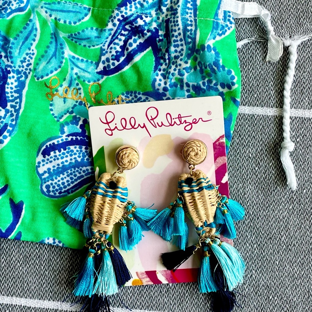 Lilly Pulitzer fish kiss tassel earrings